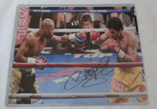 Fotografía de boxeo 8x10 firmada/autografiada por Manny Pacquiao 1 con Floyd Mayweather Jr