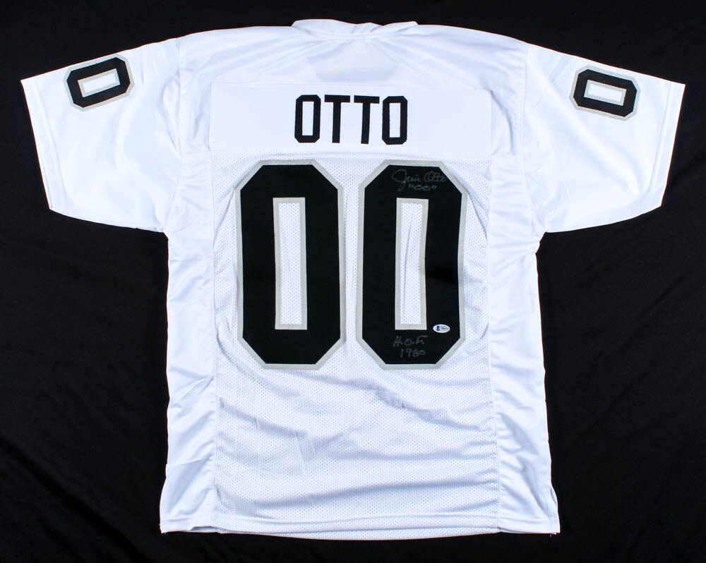 Jim Otto Autographed Signed Oakland Raiders Raiders Football Jersey Inscribed "HOF 1980" (Beckett COA) 