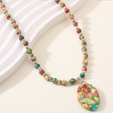 Naturstein Kaiser Halskette Mit Anhänger Naturstein Boutique Halskette Licht