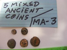 Lot of  5 used   Mixed Ancient  Coins,(MA-3)....exact ones in photos.
