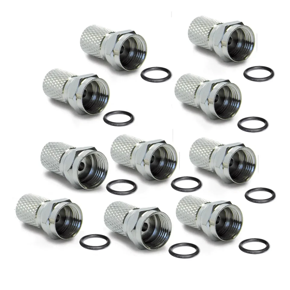 METRONIC connettore F antenna spinotto F avvitare digitale terrestre sat 6.8mm 10 pezzi