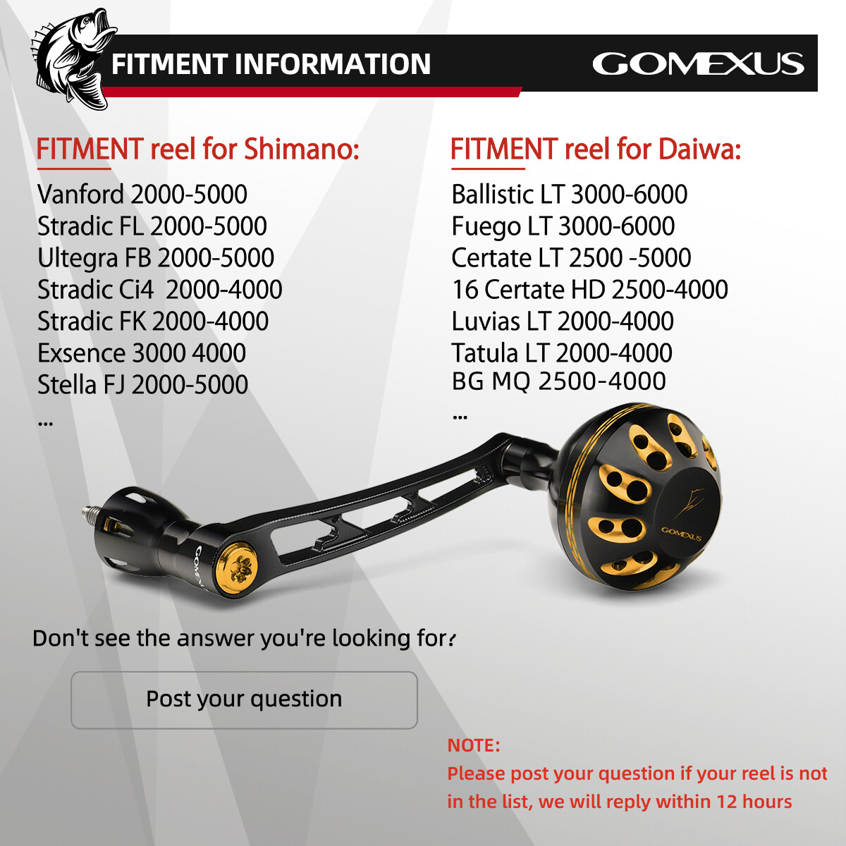 Gomexus Power Handle for Shimano Spherso SW 3000-4000 Ultegra FB