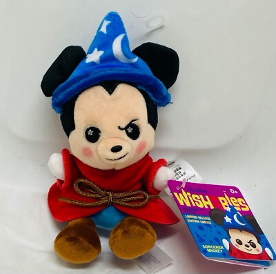 BNWT Disney Fantasmic! Sorcerer Mickey Mouse Wishables Plush Mini Micro Toy 5''