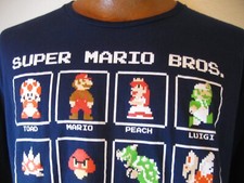 SUPER MARIO CHARACTER T SHIRT OFFICIAL LICENSE TEE EXCELLENT