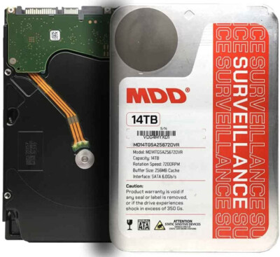MDD 14TB 7200RPM 256MB Cache SATA 6G 3.5'' Surveillance Hard Drive CCTV/ DVR/ NVR