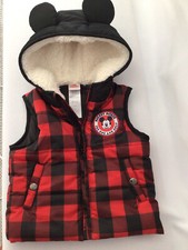 Disney Mickey Mouse Plaid Quilted Vest. Size 2T