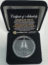 American Silver Eagle USSF Space Force Colorized w/Case Govmint COA ✪COINGIANTS✪