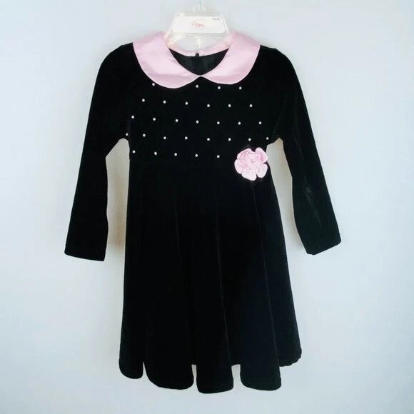 Peter pan collar dress girl black cheap