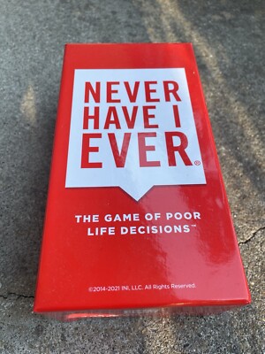 Never Have I Ever Card Game Game Of Poor Life Decisions 4-12 Players Age 17+ NEW
