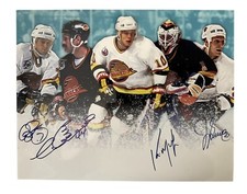 1991-92 Vancouver Canucks RONNING, BABYCH, MCLEAN, LUMME Signed 11x14 LargePhoto