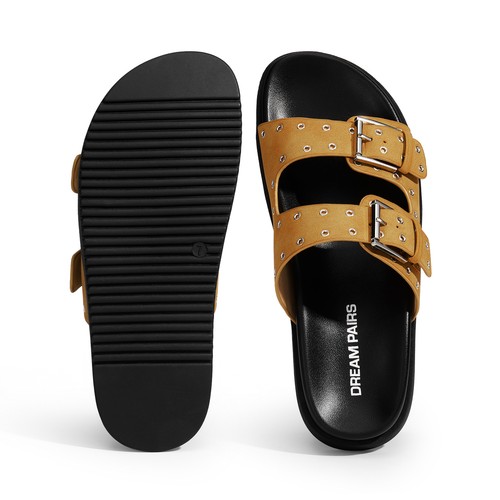 Dream Pairs Women Walking Flat Sandals Arch Support Comfort Summer Slide Sandals - Picture 20 of 27