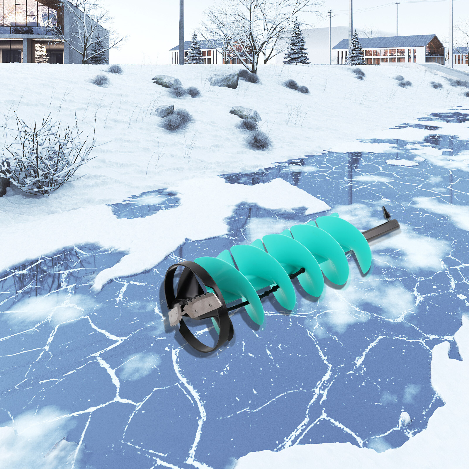 8 Ice Drill Auger Nylon Ice Auger Bit Drill Adapter Ice Fishing Extension Rod US