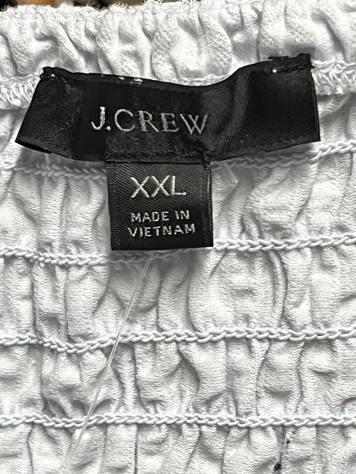 NUEVO CON ETIQUETAS J. Top corto Crew Seersucker para mujer con lazo delantero - talla XX grande Foto 4 de 4