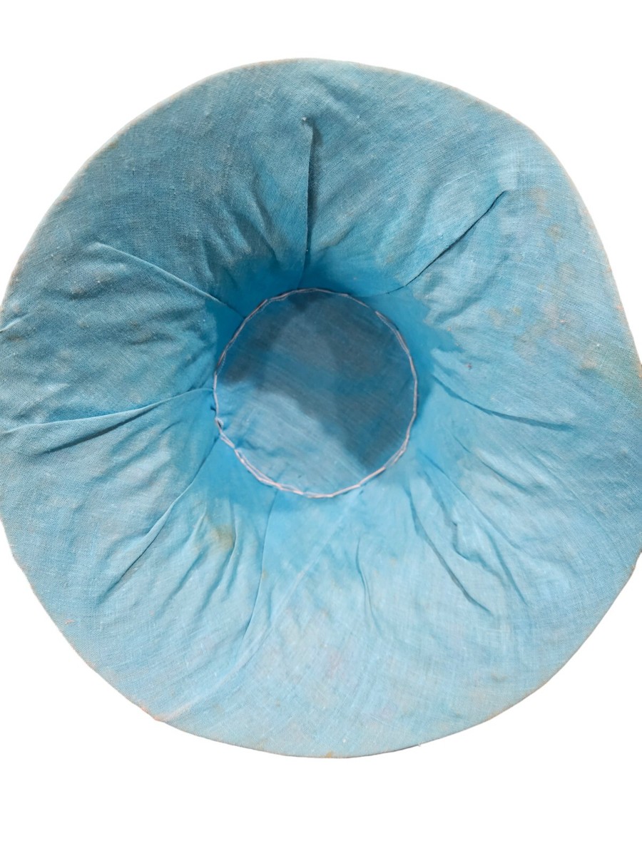 Vintage Handmade Straw Bucket Hat Covered With Raffia Embroidery s-l400.jpg main image 2