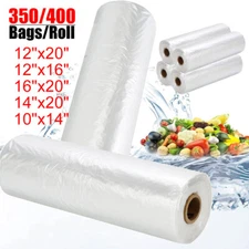 Plastic Produce Clear Bag 350/400 On Roll Kitchen Food Fruit Vegetable Storage