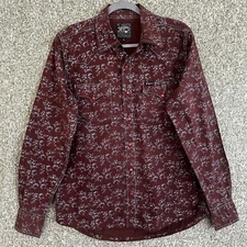 Southern Thread Tops Womens Small Brown Floral Western Snap Up Cowgirl Casual