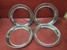 1930s 140s VINTAGE CHROME BEAUTY RINGS WHEEL TRIM RINGS 15" Ring Wheel Rim DEEP