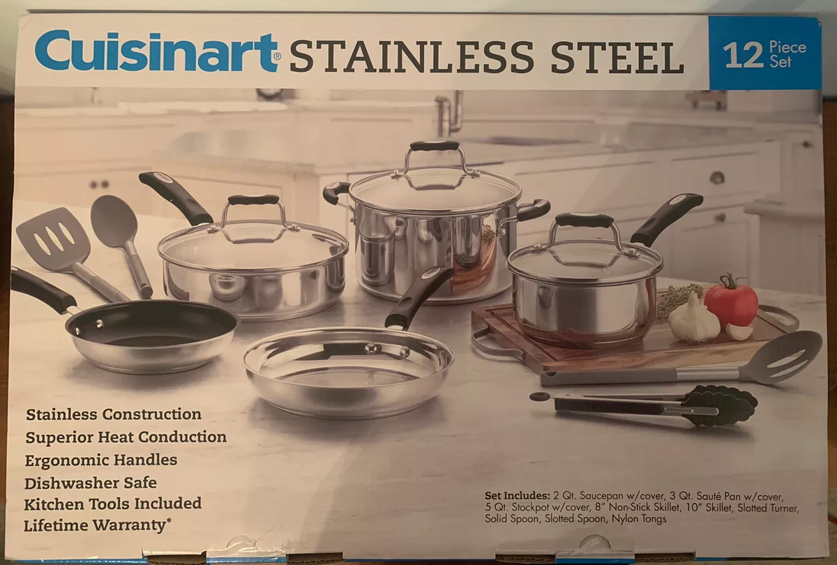 Cuisinart - 12-Piece Cookware Set - Stainless Steel P87-12