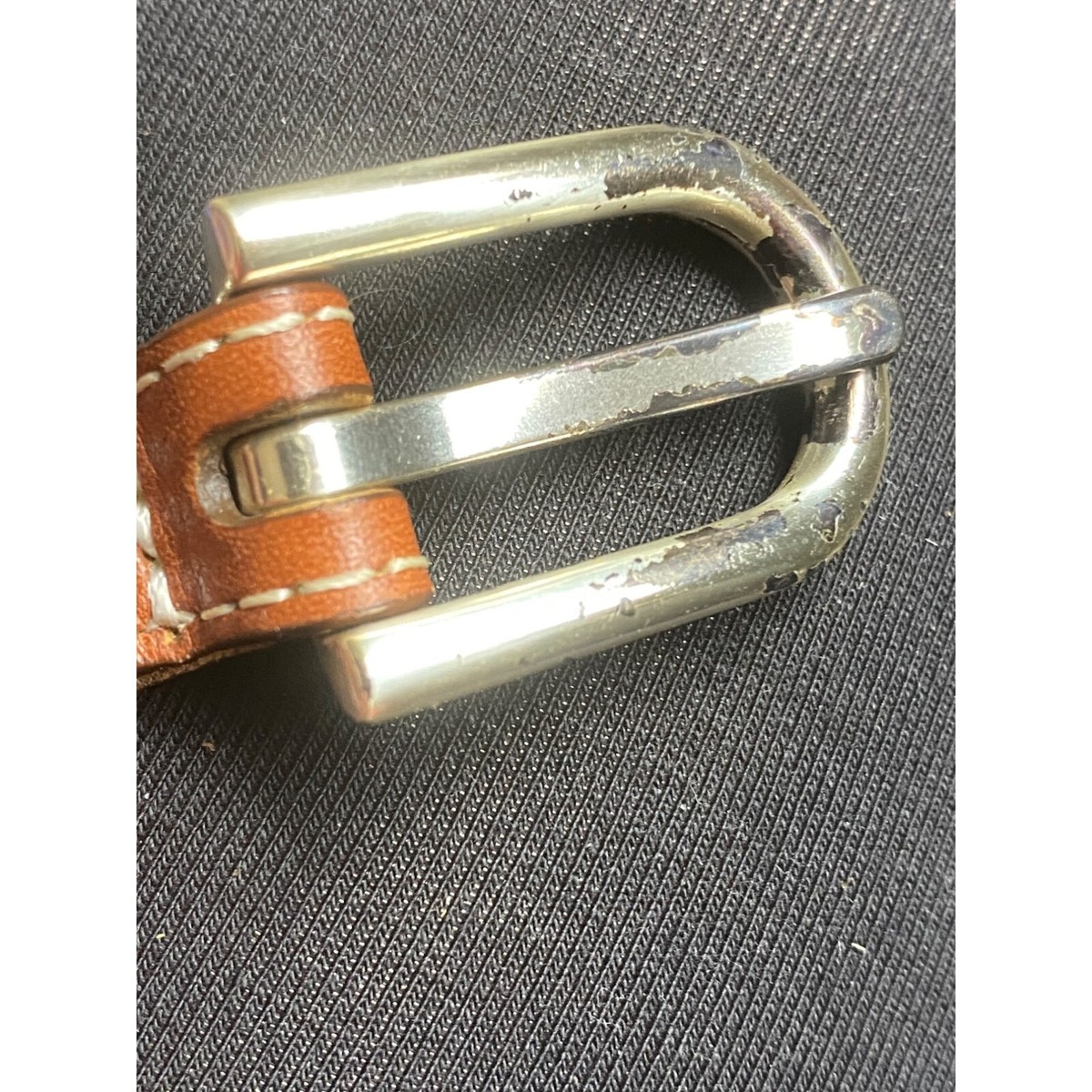 Vintage Women\'s Real Leather Stitch Point Adjustable Buckle‎ Belt Brown One Size Vintage Ace Women Brown Genuine Leather H Handcrafted Single  main image 3
