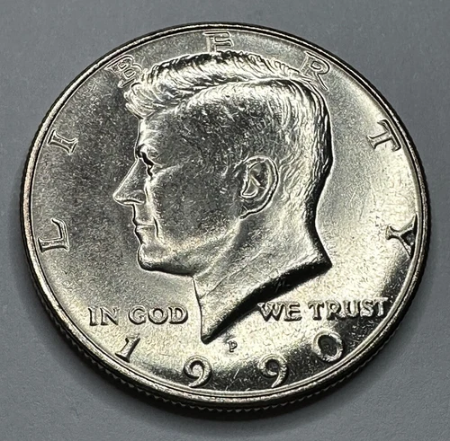 1990-P Kennedy Half Dollar 50cent Piece Uncirculated BU Coin from US Mint Set