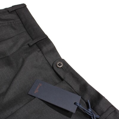 Zanella Platinum NWT Dress Pants Size 36 Bennett In Solid Dark Gray Wool