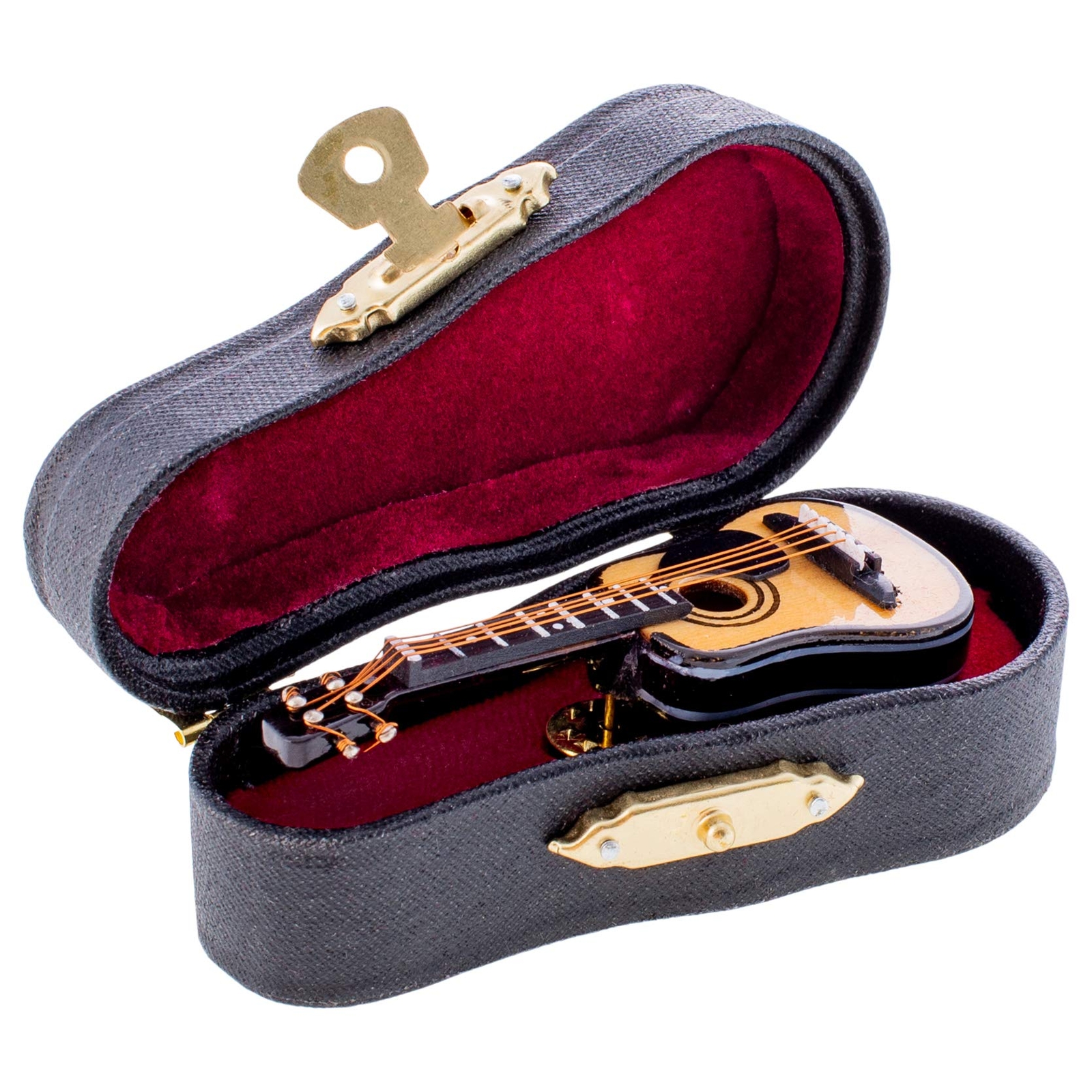 Miniature Steel String Guitar with Pick Guard 3 Inch Resin Fashion Lapel Brooch