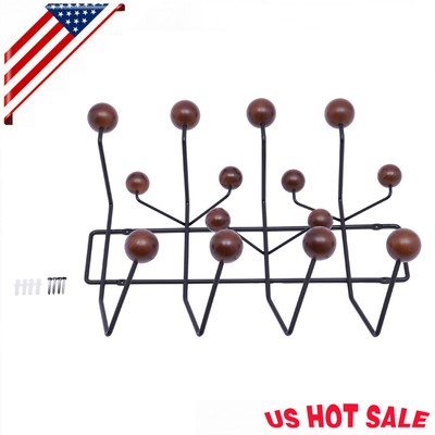 Wall Hanger Coat Rack Hang It All Candy Solid Walnut Wooden Balls Hat Organizer