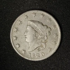 1820 1c Coronet Head Large Cent - Free Shipping USA