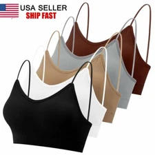 Women's Low Back Bralette Bra Plain Colors Stretchy Crop Top Yoga Gym Bra M/L/XL