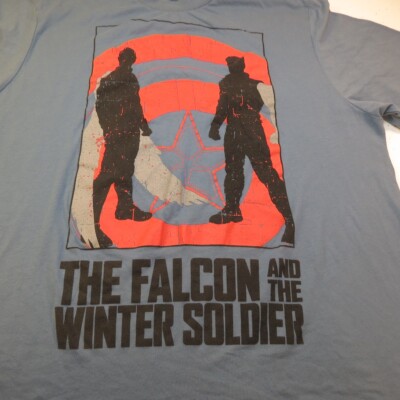 Marvel The Falcon And The Winter Soldier T-Shirt – Blau, Kurzarm, Aus 100% Bio-Baumwolle, Unisex