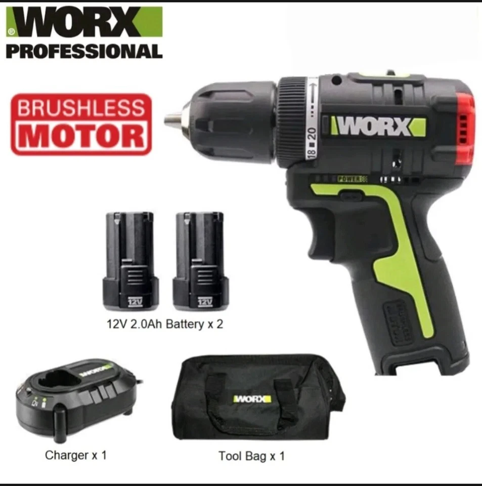 WORX WU130 - 10MM 12V BL Brushless Impact Drill - Double Battery Impact Drill - Image 2 of 4