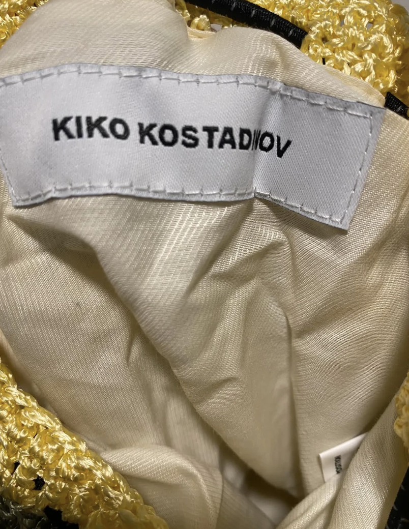 Kiko Kostadinov Bag 01 Elfin Yellow crochet bag clutch Stone Kiko Kostadinov Bag 01 Elfin Yellow crochet bag clutch Stone