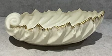 Vintage Lenox Ivory Acanthus Gold Trim Leaf Shell 9” Bowl Candy Dish Made in USA