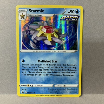 Pokemon TCG Starmie 53/264 Holo Rare 2021 SWSH Fusion Strike! LP
