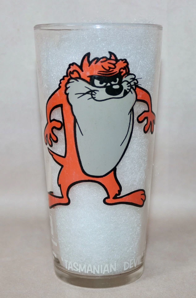 Tasmanian Devil Pepsi Naranja/Gris Brockway F59 Vidrio Warner Bros WL 16 OZ 1973 Foto 4 de 4