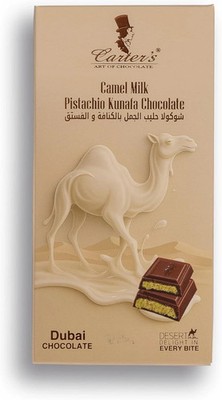 Carter's Dubai Camel Milk Chocolate Bar Pistachio and Crispy Kunafa 140g