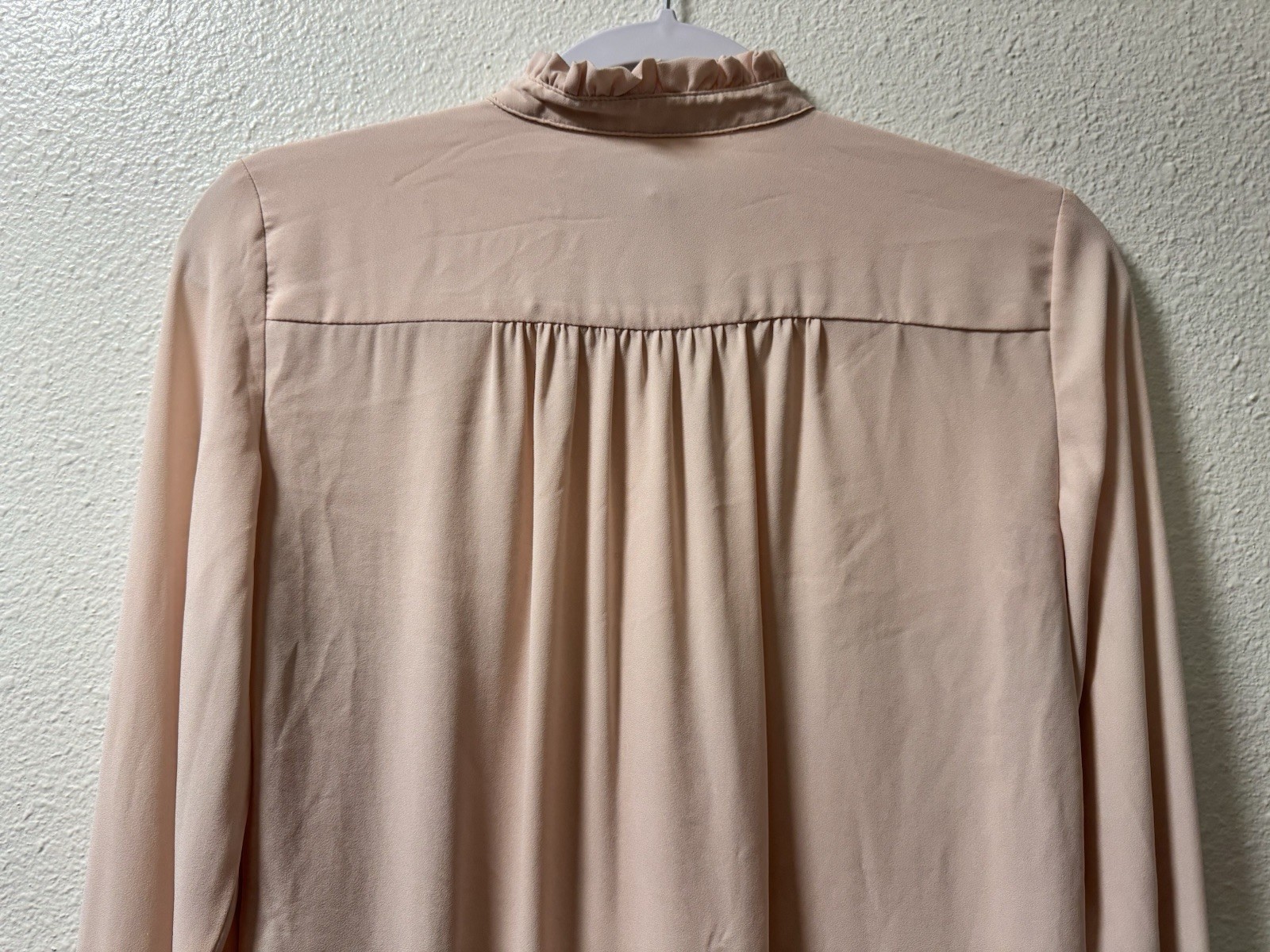 Loft Button Down Blouse Ruffle Neck Long Sleeve P… - image 5