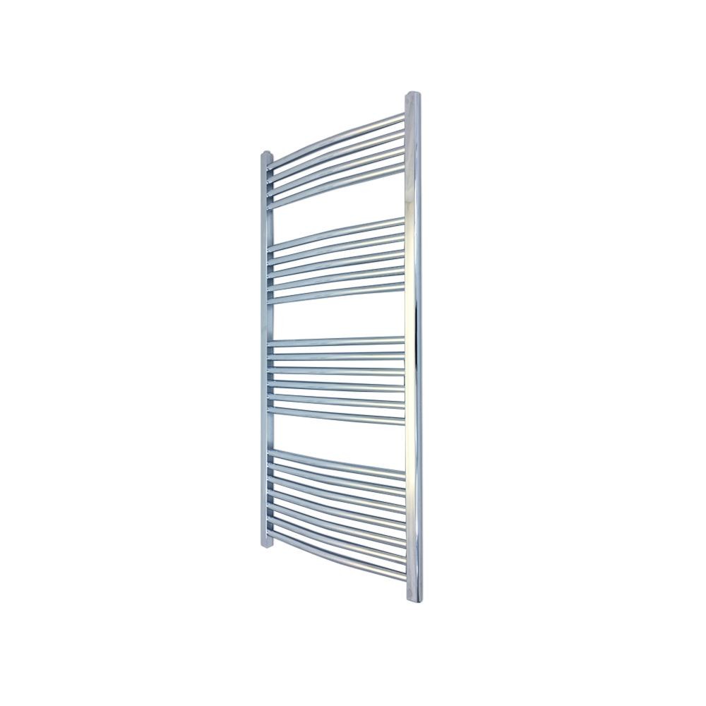 Curved Chrome Towel Rail Ladder Radiator Bathroom Heater Warmer 400mm x 1200mm