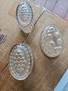 VINTAGE SMALL GLASS JELLO OR JELLY MOLDS SET OF 3