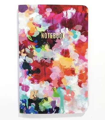 Colorful Abstract Notebook 5.25x8.25 Lined | Soft Touch Velvet Cover | Flat Lay