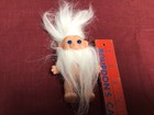 Grandpa Troll Doll White Hair & Beard 4” Tall Blue Eyes Made In Korea — photo 6