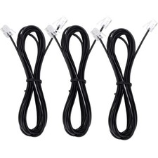 Telephone Landline Extension Cord Cable Cord with Standard RJ-11 6P4C Plug 3Ft-