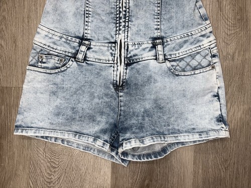 G By Guess Women’s Denim Light Wash Jean Romper Size 28 - Picture 3 of 7