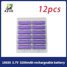 12-pack 3.7V18650 3200mAh for flashlights, headlights, doorbells