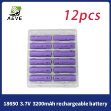 12-pack 3.7V18650 3200mAh for flashlights, headlights, doorbells