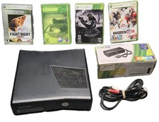 Microsoft Xbox Console 360 Bundle 4 Games Power Cord 2012 BLACK #1439