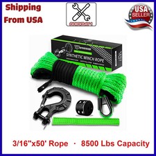 Off-road Winch Rope Kit 8500lb Synthetic Jps31650g Safety Pull Strap Reflective Off-road Winch Rope Kit 8500lb Synthetic Jps31650g Safety Pull Strap Reflective