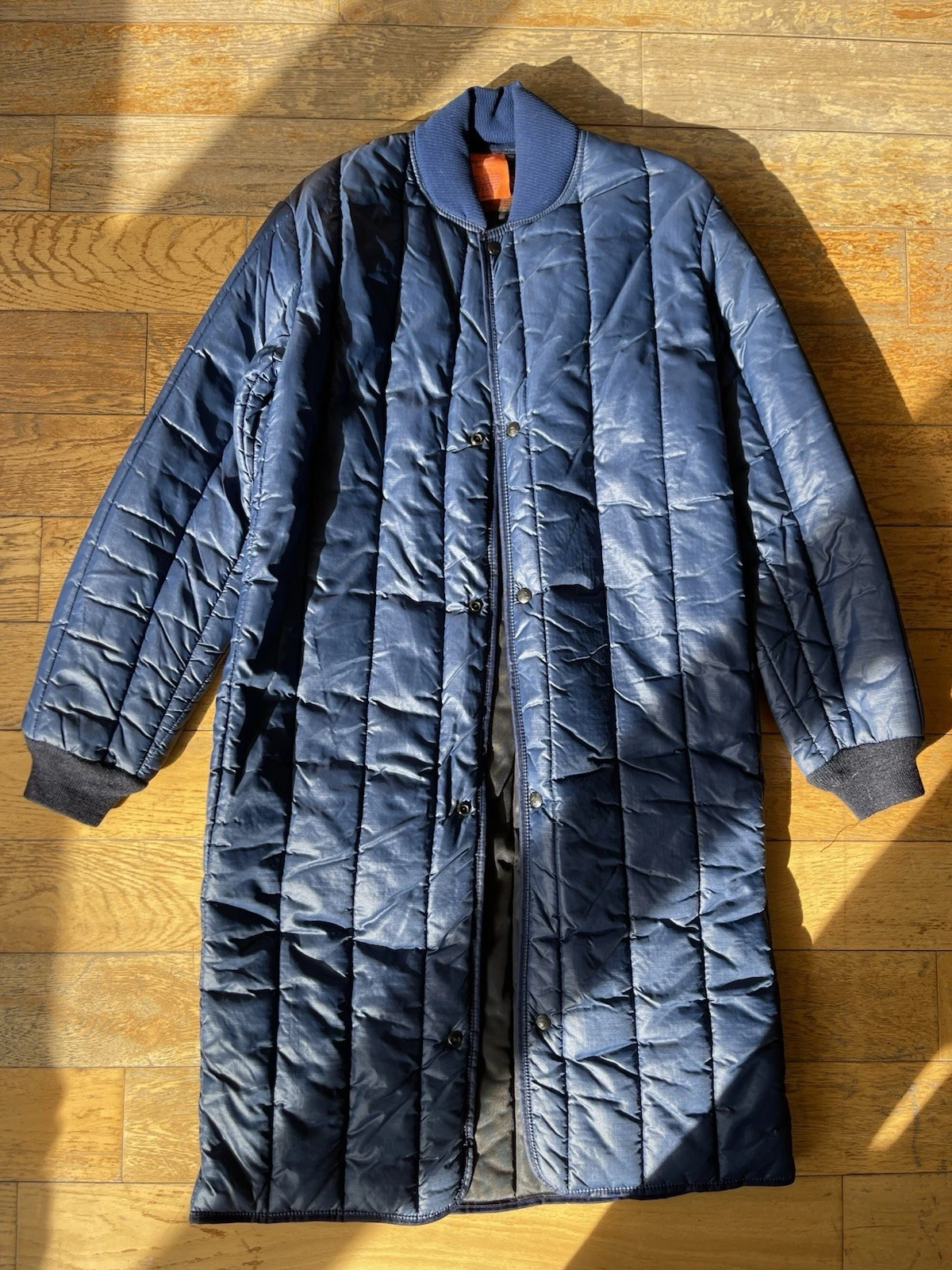 VTG Unisex Quilted Long Jacket, Size Small, Cold Weather Gear