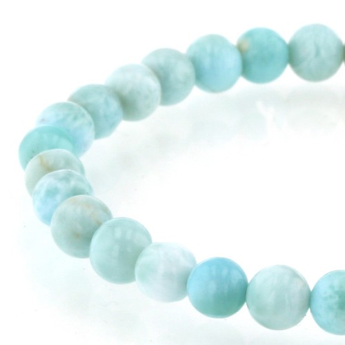 Bracelet Larimar perles 6 mm n°37 (unique en son genre) - Photo 1/12