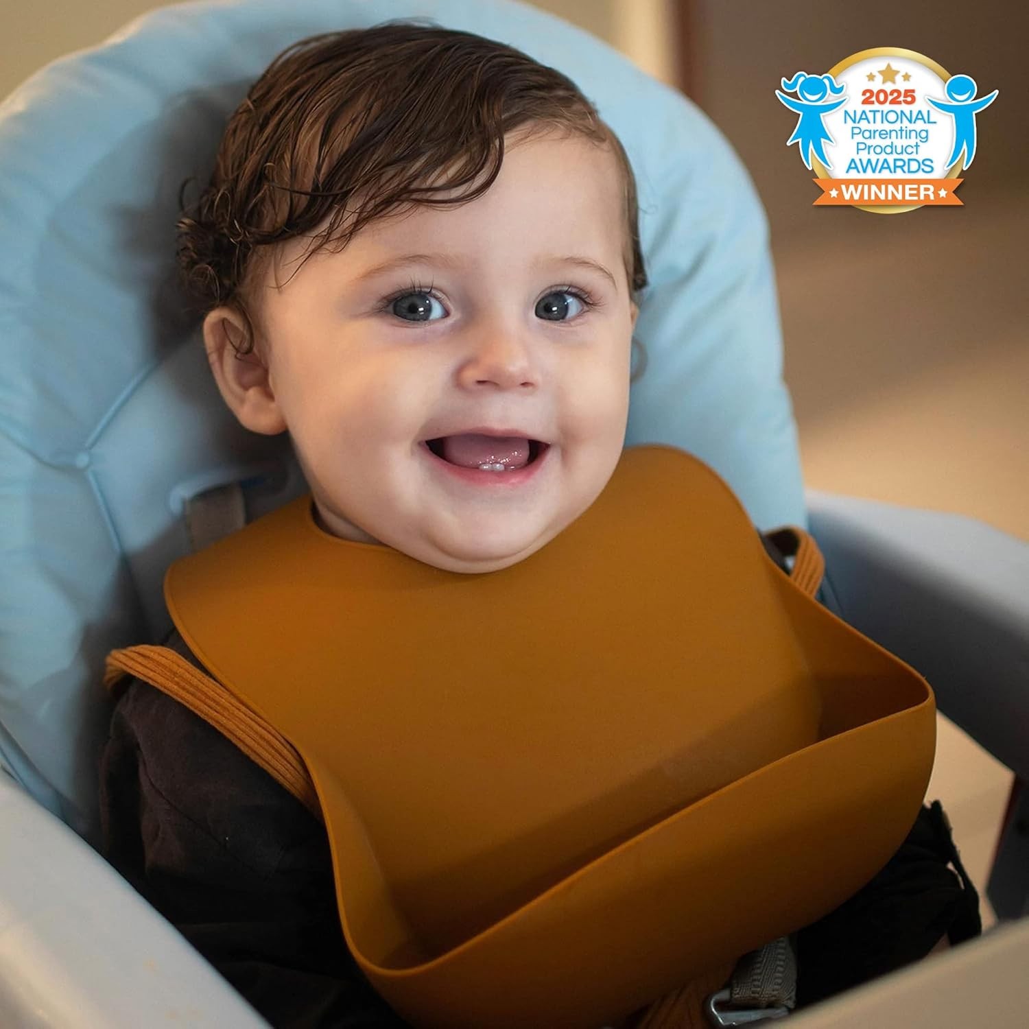 2 Pack Silicone Baby Bibs BPA Free Waterproof Soft Adjustable